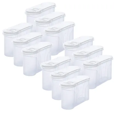 Produktbild von Novaliv Schüttdosen 12er SET Vorratsdose zum Streuen 1,3 Liter - Maße (LxBxH): 22 x 13 x 8,5 cm - Dose mit Deckel 1l für Müsli Mehl Zucker Dosen Küchen Organizer Food Box Meal-Prep-Boxen
