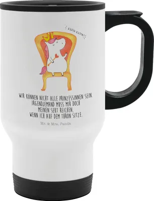 Produktbild von Mr. & Mrs. Panda thermosbecher Einhorn König - Weiß - Geschenk, Thermobecher Auslaufsicher, Unicorn, Edelstahlbecher, Kaiser, Prinzessin, To Go, Isolierbecher, Krone