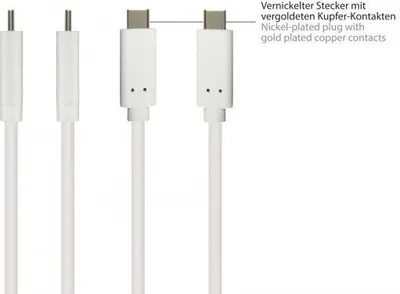 Zdjęcie produktu dla Alcasa 2831-AC005W Kabel USB 3.2 Gen 2 (3.1 Gen 2) 0,5 m USB A USB C Biały