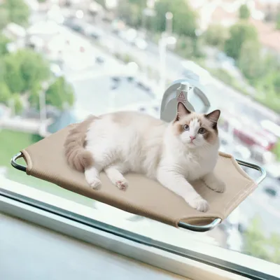 Productafbeelding van Raamhangmat voor Katten met Sterke Zuignappen