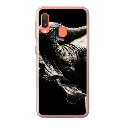 Produktbild von MuchoWow® Handyhülle Schutzhülle Hülle für Samsung Galaxy A20e Elefant - Schwarz - Tiere - Porträt Silikon Softcase Handy Hülle - Abdeckung