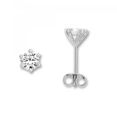 Produktbild von Ohrstecker Krappe O 5 mm Zirkonia 925/- Silber rhodiniert