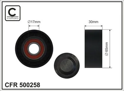 Produktbild von CAFFARO 500258 Spannrolle Keilrippenriemen 65mm passend für MERCEDES-BENZ C-Klasse T-modell (S205) C-Klasse Limousine (W205) VITO Kasten (W447)