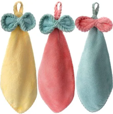 Immagine prodotto di Set da 3 asciugamani in microfibra, 30 x 30 cm – morbidi, assorbenti e ad asciugatura rapida, ideali per cucina e bagno, nei colori caffè, beige e bianco, con occhiello per appendere