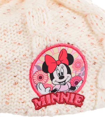 Produktbild von Minnie Mouse Kinder Winter-Strick-Baskenmütze Mädchen      , Farbe:Weiß, Größe:52
