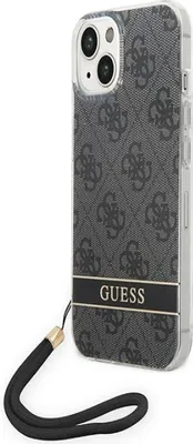 Produktbild von Guess GUOHCP14MH4STK iPhone 14 Plus 6,7  schwarz / schwarzes Hardcase 4G Print Strap Handyhülle