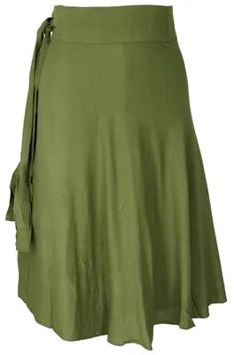 Produktbild von Leichter Wickelrock, Boho Sommerrock - Lemon, Damen, Grün, Viskose, Röcke