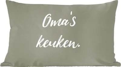 Produktbild von MuchoWow® Zierkissen Sofakissen Wohnzimmer Dekokissen 60x40 cm Zitate - Sprichwörter - Großmutters Küche - Küche - Kopfkissen - Polster mit Foto