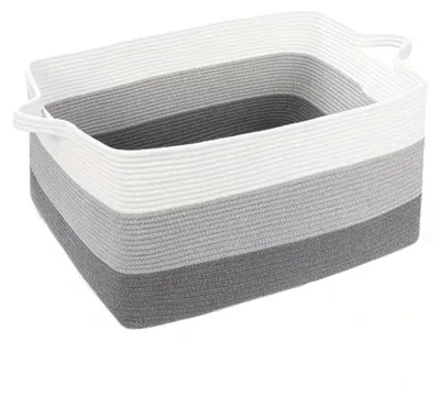 Immagine prodotto di Cesto portaoggetti grande - 48x34x28 cm, corda di cotone, pieghevole