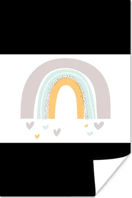 Produktbild von MuchoWow® Poster Regenbogen - Herzen - Mädchen - Jungen - Pastellfarben 60x40 cm - Schlafzimmerdekoration