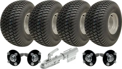 Produktbild von Satz von 2 - 20x10.00-8 4ply P332 GRASS auf 4/100 & Nabe & Achsstummel 4/100 M12stud