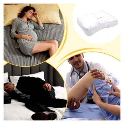 Produktbild von Beinkissen – 34 x 24 x 9 cm, ergonomisches Kniekissen, weiches Memory--Pad, atmungsaktiver, waschbarer Bezug mit Konturdesign | Orthopädisches Stützkissen für Seitenschläfer, Rücken, Hüfte, Wirb