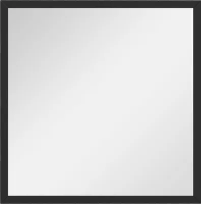 Image de HOMCOM Miroir mural carré 50 x 50 cm, cadre en bois noir, idéal pour la salle de bain, salon ou chambre