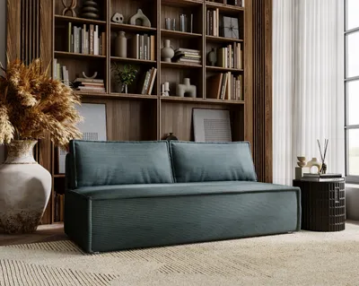 Produktbild von Kaiser Möbel Sofa mit schlaffunktion und bettkasten DUE Poso Stoff Azurblau
