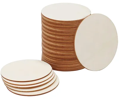 Produktbild von Set von 30 Runden Holzscheiben für Bastelarbeiten - 10 cm