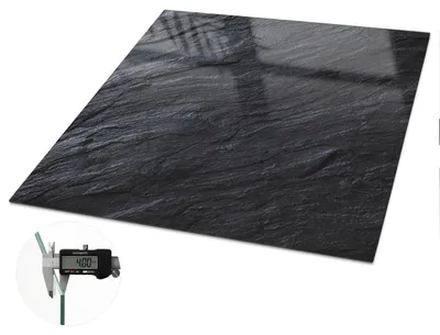 Produktbild von Glas Tischplatte 60x60 cm – Tischauflage aus gehärtetem Glas – Glasplatte für Esstisch – Küchentischplatte aus Glas – Tischschutz Glas modern – Dekorative Glasplatte – Pflegeleichte Glastischplatte – Sicherheitsglas Tischplatte – Steintextur, KI-generiertes Bild