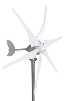 Immagine prodotto di Turbina eolica - Generatore eolico - Generatore di energia - Energia sostenibile - Asse orizzontale - 1000W - 6 pale in nylon