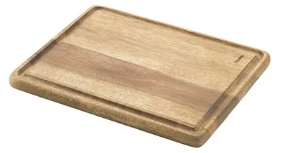 Produktbild von Metaltex Schneidebrett aus Akazienholz mit Saftrille, 24 x 20 x 1,5 cm, Braun
