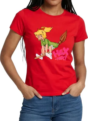 Produktbild von Spreadshirt Bibi Blocksberg Fliegt Davon Frauen T-Shirt, L, Rot