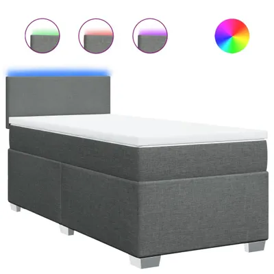 Produktbild von vidaXL Boxspringbett mit Matratze Dunkelgrau 90x190 cm Stoff