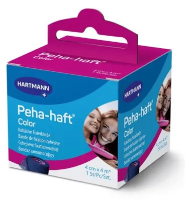 Produktbild von Hartmann Peha-haft Color elastische Fixierbinde, blau - 4 cm x 4 m | Packung (1 Stück)