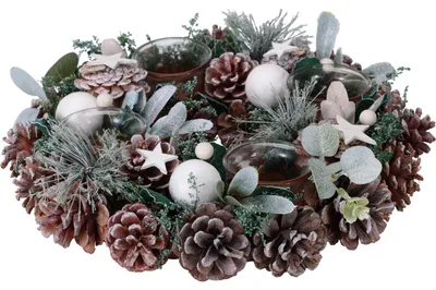 Produktbild von Adventskranz mit 4 Glas-Kerzenhaltern, Ø 30 cm
