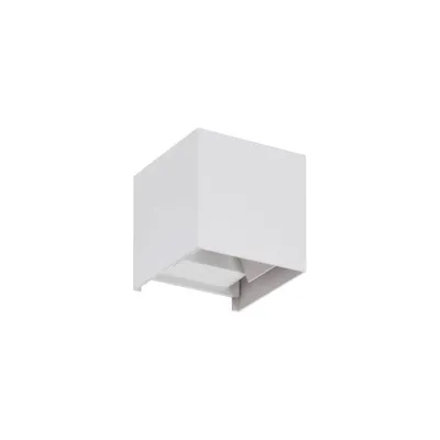 Produktbild von Lindby LED-Außenwandleuchte Nivar, eckig, weiß, 10 cm, IP54