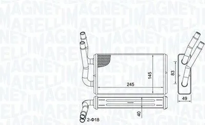Produktbild von MAGNETI MARELLI 350218450000 Wärmetauscher Innenraumheizung Kühler für FORD Transit Mk6 Kasten (V347, V348, FA) Transit Mk6 Bus TRANSIT TOURNEO FB