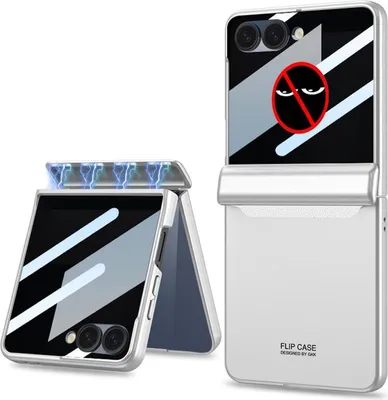 Produktbild von Für Samsung Galaxy Z Flip7 integriertes Privacy Glas Magnetische Hülle Silber