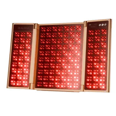 Produktbild von BEAUTIFLY BeautiLight Duo Golden LED Lichttherapie Panel für Gesicht und Körper – Phototherapie mit 5 Lichtwellen