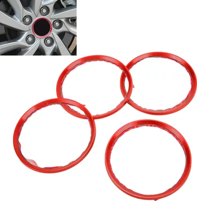 Produktbild von 4PCS Radnabenring zentrische Dekoration Spacer Aluminiumlegierung für AutomodifikationRot