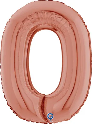 Produktbild von Riesenzahl Folienballon 26"/66cm | Rosegold Zahl: 0