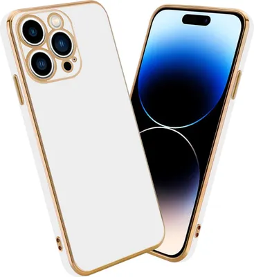 Produktbild von Cadorabo Schutzhülle für Apple iPhone 14 PRO MAX Hülle in Weiß Handyhülle TPU Silikon Kameraschutz Etui Case