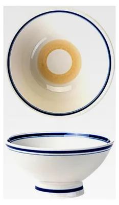 Produktbild von Nudelsuppenschüssel mit blauer Keramikstreifen, 15,2 cm