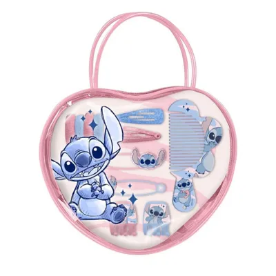 Produktbild von Disney Stitch 11 tlg. Kinder Haarstyling Set Kamm Haarspange Haargummis