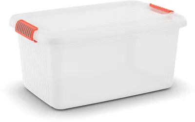 Obrázek produktu pro KIS K Latch Box, Skladovací krabice, Oranžová, Průhledná, Obdélníkový, Jednobarevný, Univerzální, Průhledná