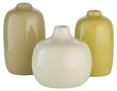 Produktbild von blomus GmbH CEOLA Vase transparent yellow/cream gold/new wheat Set 3tlg