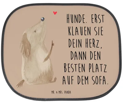 Produktbild von Mr. & Mrs. Panda Sonnenschutz Auto Hund Liebe - Hundeglück - Geschenk, fenster, Herz, Pkw, Sonnenblende, Hunde, Sprüche