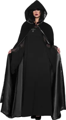 Produktbild von Kapuzencape schwarz - Karneval Faschingskostüm