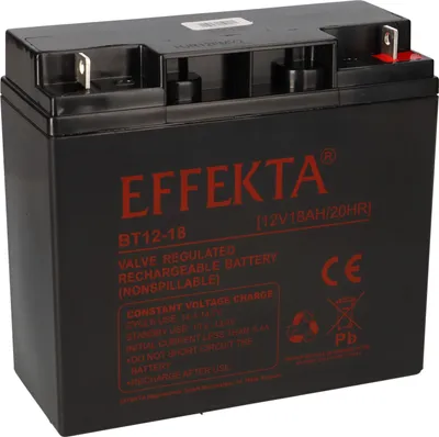 Produktbild von Effekta BT12-18 12V 18Ah Blei Akku / Blei-Vlies Akku AGM VRLA