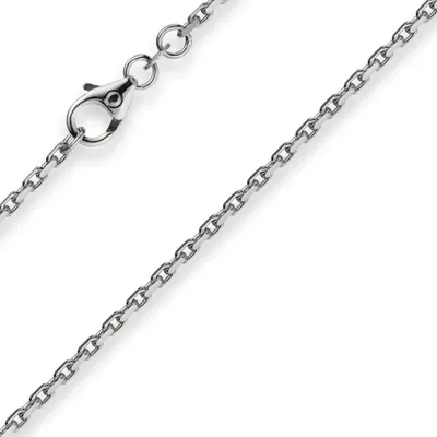 Produktbild von 1,8mm Kette Collier Ankerkette Halskette 585 Gold Weißgold 50cm Uni