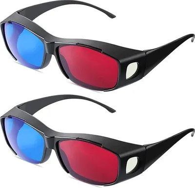Obrázek produktu pro 2 kusy 3d filmových brýlí 3d Red Blue Goggles 3d Style Goggles pro 3d filmové hry, 3d Vision Goggles, jednoduchý a lehký design (černá)