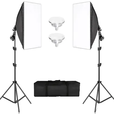 Obrázok produktu pre Sady fotografického osvetlenia softbox, profesionálne kontinuálne osvetlenie, vybavenie fotoštúdia, 45W UFO žiarovka