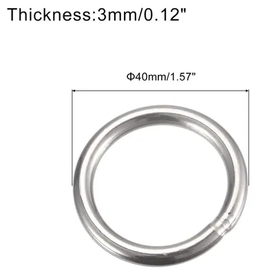Produktbild von 8 Stš¹ck Geschwei?ter O Ringe - Thickness:3mm x OD:40mm Mehrzweck Schnalle Metall fš¹r Befestigung Schrauben Haken Hundeleinen Taschen Paracord Camping, Hundeleinen & DIY - Silber