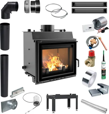 Produktbild von Kamineinsatz mit Wassermantel KRATKI MAJA Leistung 8 kW Ø 180 Set