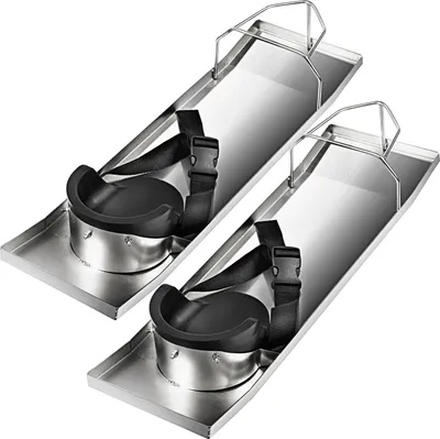 Zdjęcie produktu dla Klęczniki do betonu ze stali nierdzewnej SucceBuy, 28 x 8 cali, ślizgacze do powierzchni cementowych i betonowych, w zestawie z nakolannikami i paskami do desek