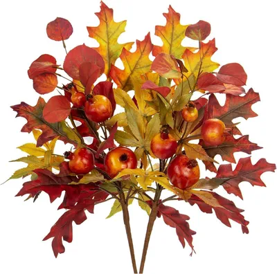 Produktbild von Künstliche Eichenblätter Herbstzweig mit Eicheln 2er Set