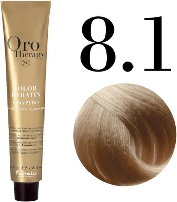 Obrázek produktu pro Fanola Haarfarbe Orotherapy Color Keratin Permanentní barvicí krém 8.1 Light Blonde Ash