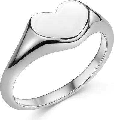 Produktbild von MATERIA by Matthias Wagner Siegelring Herz für Damen 925 Sterling Silber rhodiniert Größen 50 52 54 56 58 60 62 SR-182