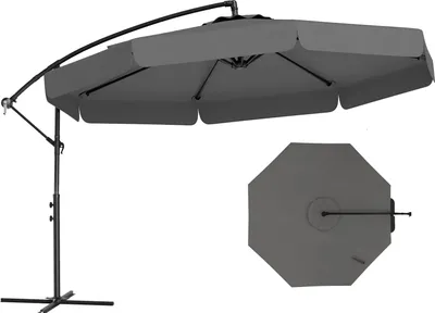 Produktbild von KOMFOTTEU Sonnenschirm Φ305 cm, Ampelschirm verstellbar von 0 bis 35°, Gartenschirm faltbar mit Kreuzbasis & Kurbel, für Balkon, Terrasse, Pool
